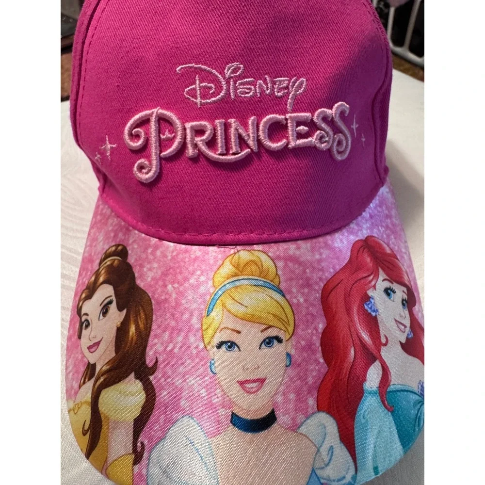 Disney Princess On Ice Hat Pink Belle Cinderella Ariel Baseball Cap Souvenir